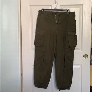 Olive High Waisted Cargo Pants